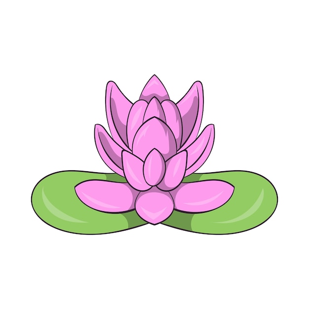 Plik wektorowy ikona różowego kwiatu lotosu w stylu kreskówki na białym tle