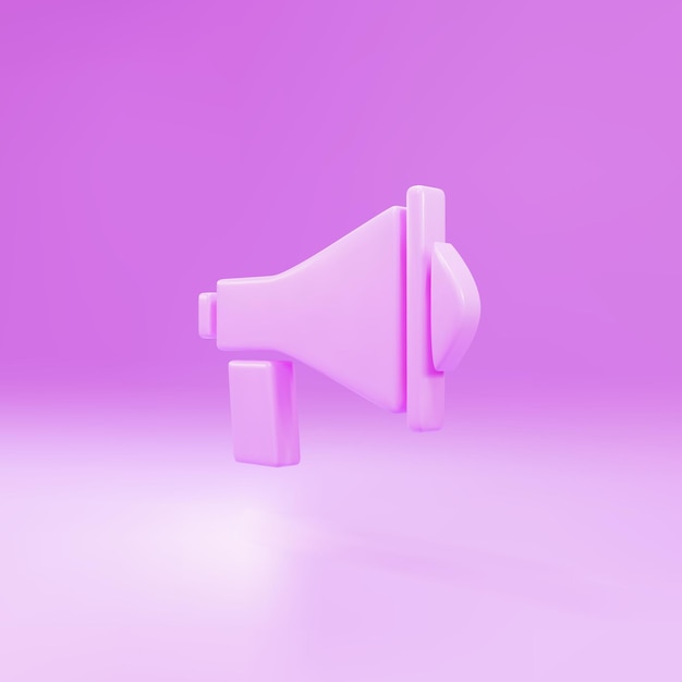 Ikona Różowego Megafonu Na Różowym Tle Znak Głośnika