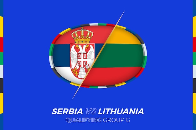 Ikona Serbia Vs Litwa Dla Europejskiej Grupy Kwalifikacyjnej Do Turnieju Piłki Nożnej G