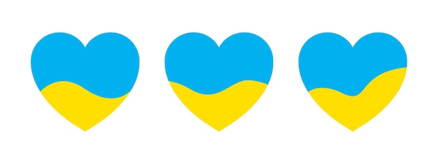 Ikona serca z flagą UA Pokój na Ukrainie Flaga Ukrainy ikona serca Brak wojny na Ukrainie ikona Ilustracja wektorowa na białym tle Symbol pokoju Projekt wektorowy EPS 10
