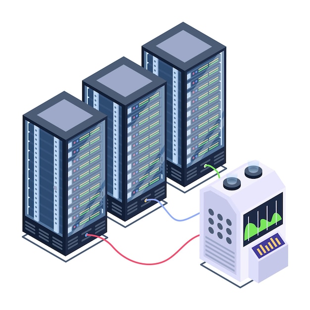 Ikona Serwerowni W Wersji Izometrycznej Do Pobrania Premium