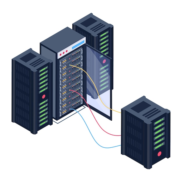 Ikona Serwerowni W Wersji Izometrycznej Do Pobrania Premium