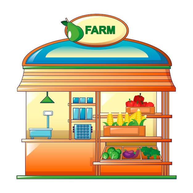 Plik wektorowy ikona sklepu ulicznego z warzywami rolniczymi ikona wektora sklepu z warzywami rolniczymi do projektowania stron internetowych izolowana na białym tle