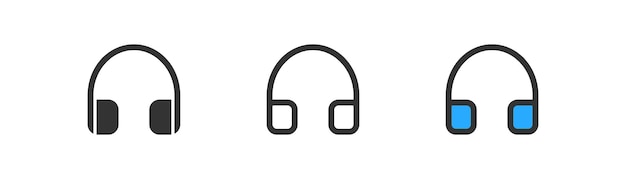 Plik wektorowy ikona słuchawek na jasnym tle symbol muzyki zestaw słuchawkowy gadżet audiofile piosenki hobby zarys