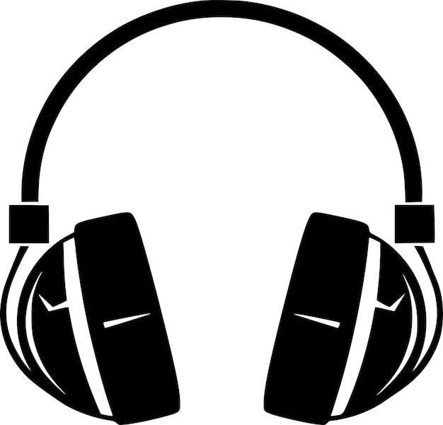 Plik wektorowy ikona słuchawek wektorowych czarna sylwetka symbolu odizolowana