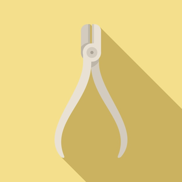 Plik wektorowy ikona stalowych szczypiec dentystycznych płaska ilustracja ikony wektora stalowych szczypiec dentystycznych do projektowania stron internetowych