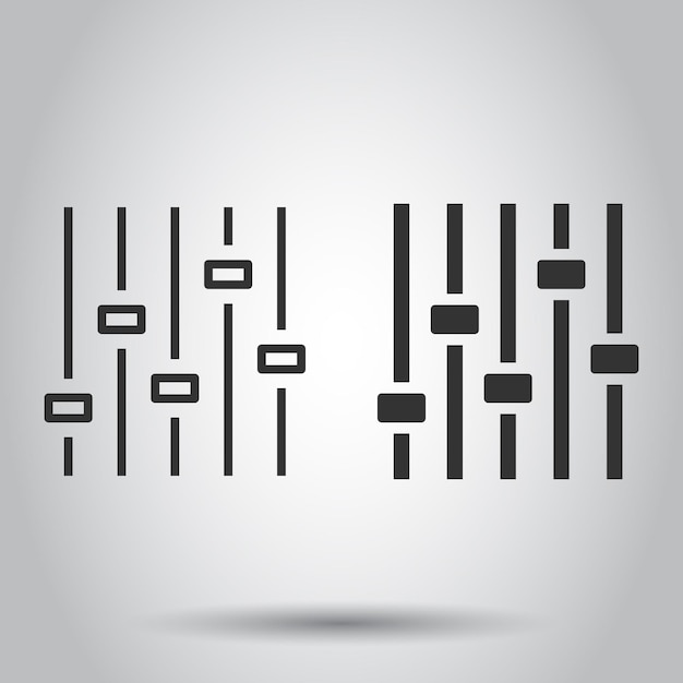 Plik wektorowy ikona sterowania głośnością w stylu płaskim ilustracja wektorowa znaku dostosowywania dźwięku na białym izolowanym tle koncepcja biznesowa filtra