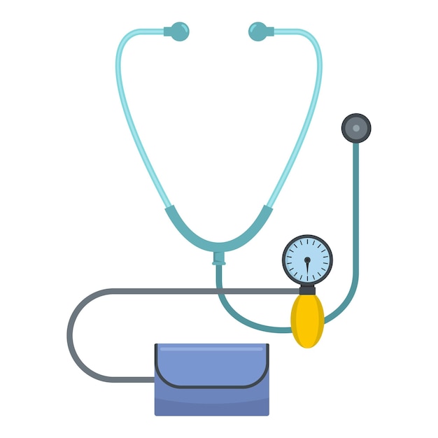 Plik wektorowy ikona stetoskopu i tonometru płaska ilustracja ikony wektora stetoskopu i tonometru dla sieci web