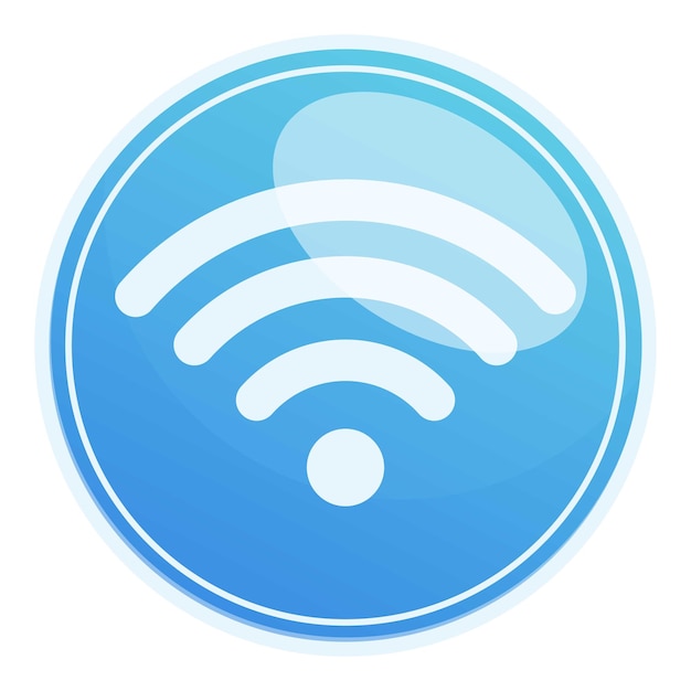 Plik wektorowy ikona strefy łączenia bezpłatnego wi-fi kreskówka przedstawiająca ikonę wektora strefy łączenia bezpłatnego wi-fi do projektowania stron internetowych izolowana na białym tle