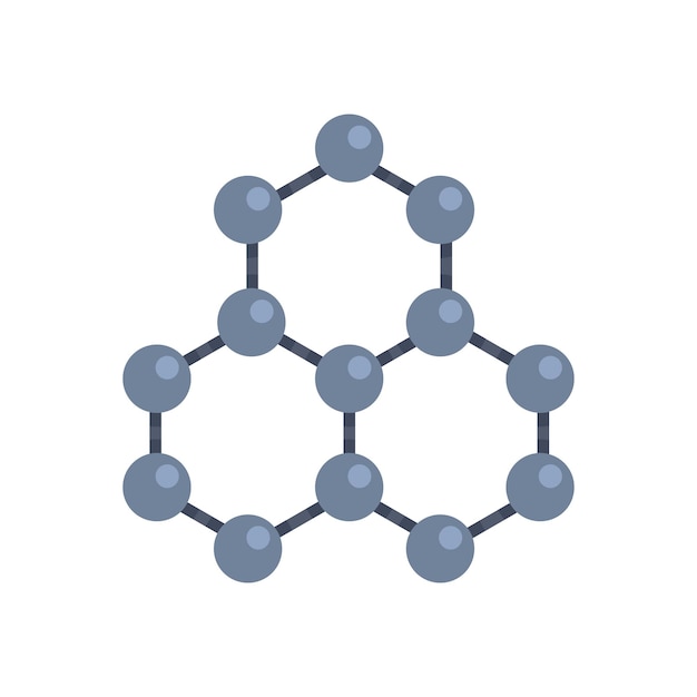 Ikona Struktury Cząsteczki Nanotechnologii Płaska Ilustracja Ikony Wektora Struktury Cząsteczki Nanotechnologii Izolowanej Na Białym Tle