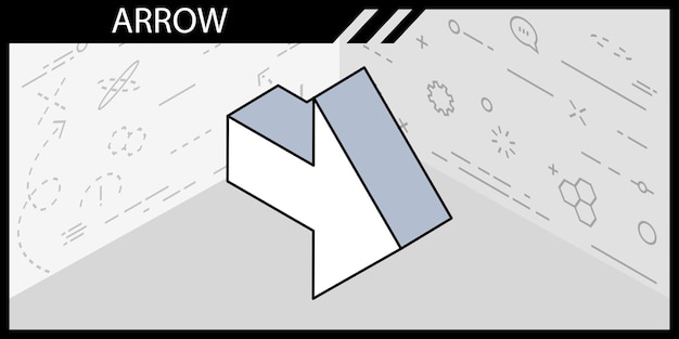 Ikona strzałki izometryczny projekt Wektor ilustracja sieci web 3d kolorowe pojęcie