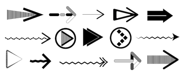 Ikona Strzałki. Zestaw Strzałek Wektorowych. Zestaw Płaskich Ikon, Znaków, Strzałek Symboli Do Projektowania Interfejsu