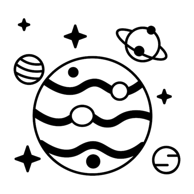 Ikona stylu liniowego układu planetarnego