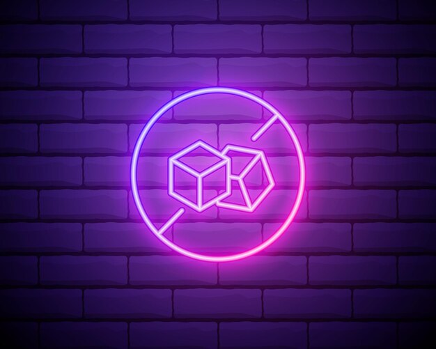 Ikona stylu neonowego bez cukru Prosta cienka linia wektor zarysu ikon gmo dla strony internetowej ui i ux lub aplikacji mobilnej