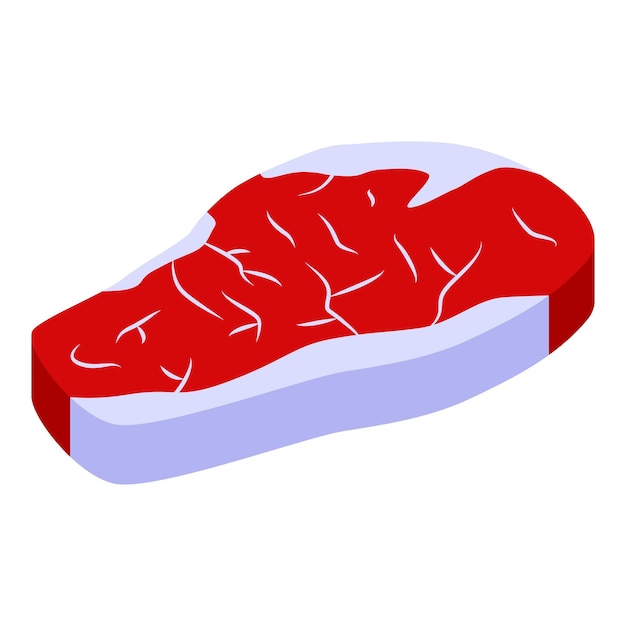 Plik wektorowy ikona surowego mięsa izometryczna ikona wektora surowego mięsa do projektowania stron internetowych izolowana na białym tle
