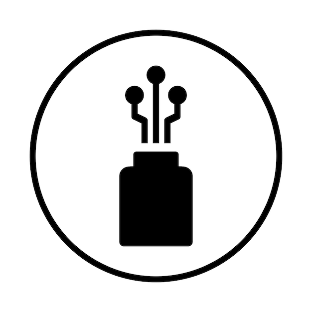 Ikona światłowodu kablowego Czarna grafika wektorowa