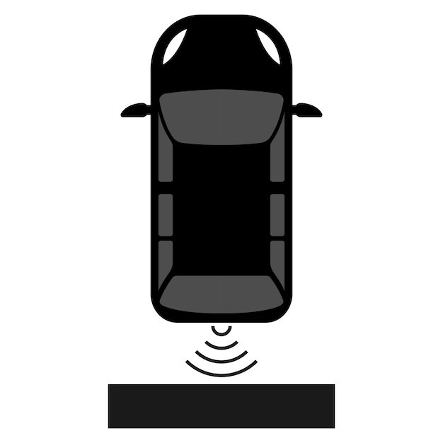 Ikona Sygnału Czujnika Parkowania Samochodu Wektor Ilustracja Szablonu Projektu