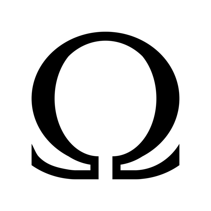 Wektor ikona symbolu omega