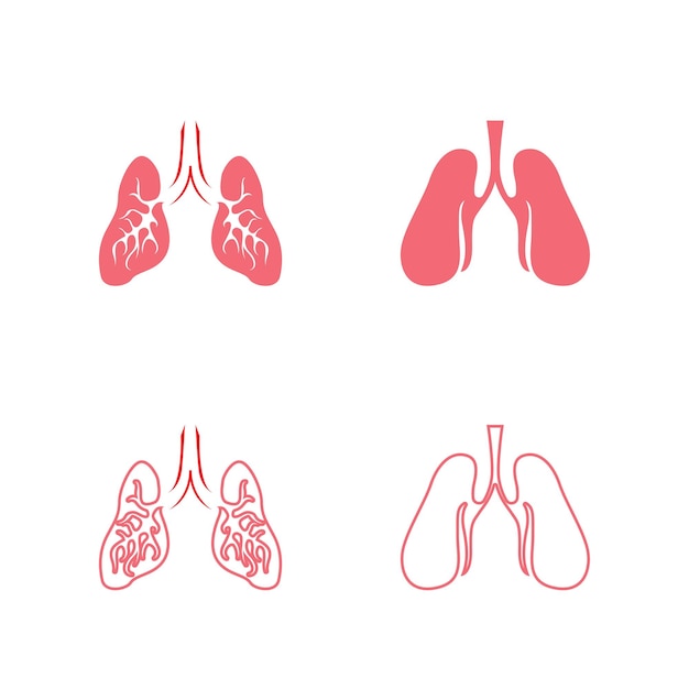 Ikona Szablonu Obrazu Wektorowego Ludzkiego Płuca
