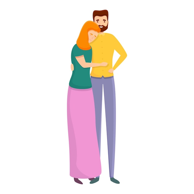 Plik wektorowy ikona szczęśliwej pary uścisków kreskówka szczęśliwej pary uścisków ikona wektora do projektowania stron internetowych izolowana na białym tle
