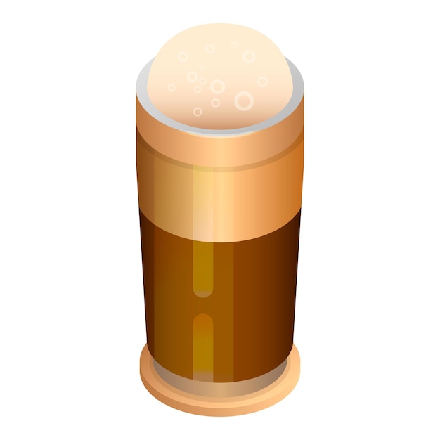 Plik wektorowy ikona szklanki czarnego piwa izometryczna ikona wektora szklanki czarnego piwa do projektowania stron internetowych izolowana na białym tle