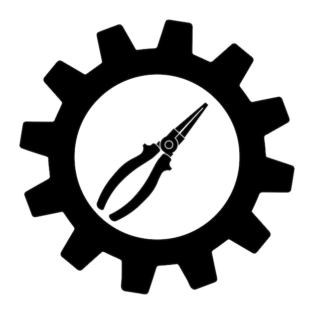 Plik wektorowy ikona techniczne szczypce elektryczne w biegu zarys ikony wektora szczypce techniczne elektryczne do projektowania stron internetowych