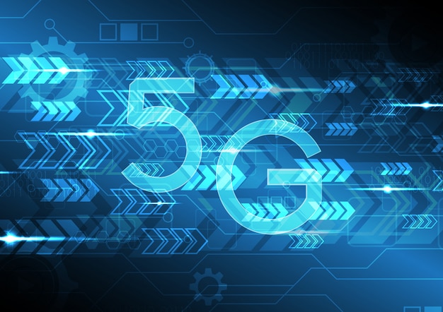 Ikona Technologii 5g Z Abstrakcyjnym Tle Obwodu Strzałki