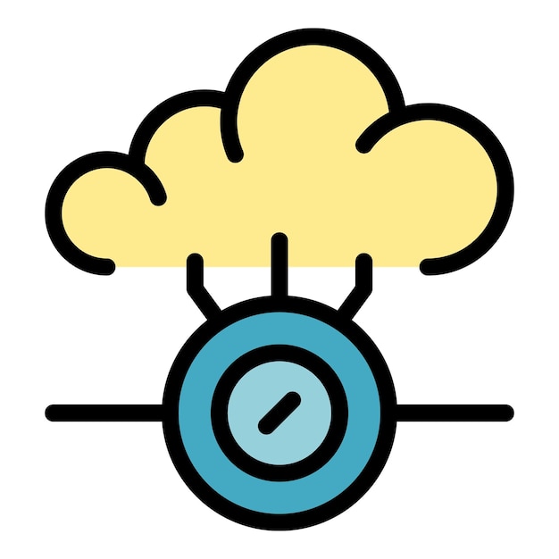 Plik wektorowy ikona technologii chmur ograniczenie technologii chmur wektorowych kolor ikony płaski odizolowany