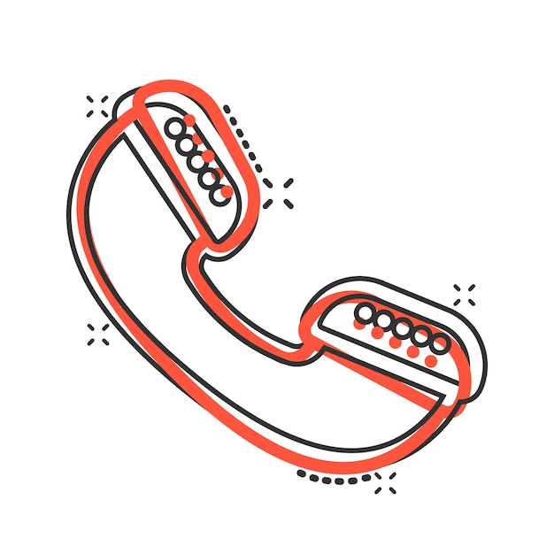 Ikona Telefonu Komórkowego W Stylu Komiksowym Telefon Rozmowa Kreskówka Wektor Ilustracja Na Białym Tle Na Białym Tle Infolinia Kontakt Splash Efekt Biznes Koncepcja