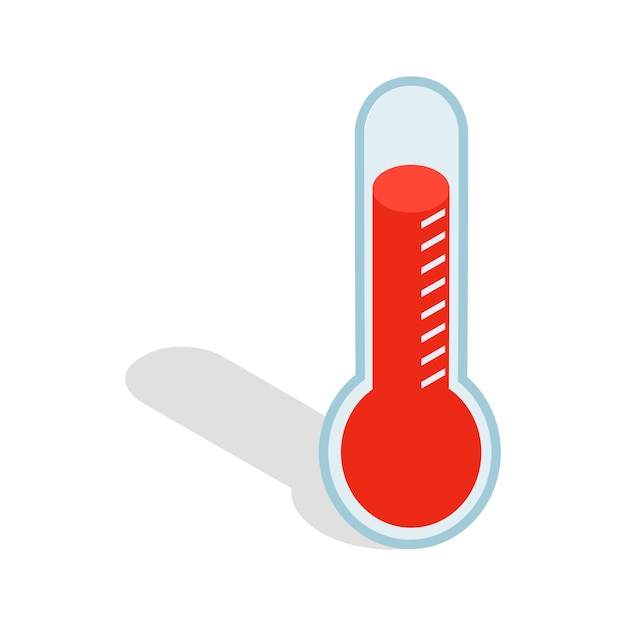 Ikona termometru w izometrycznym stylu 3d na białym tle Symbol pomiaru temperatury