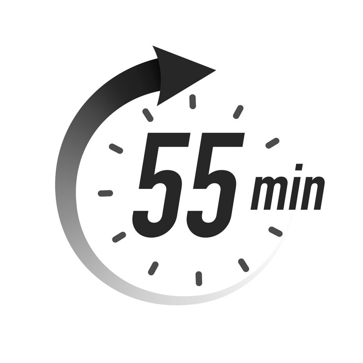 Wektor ikona timera 55 minut wektor czarny kolor