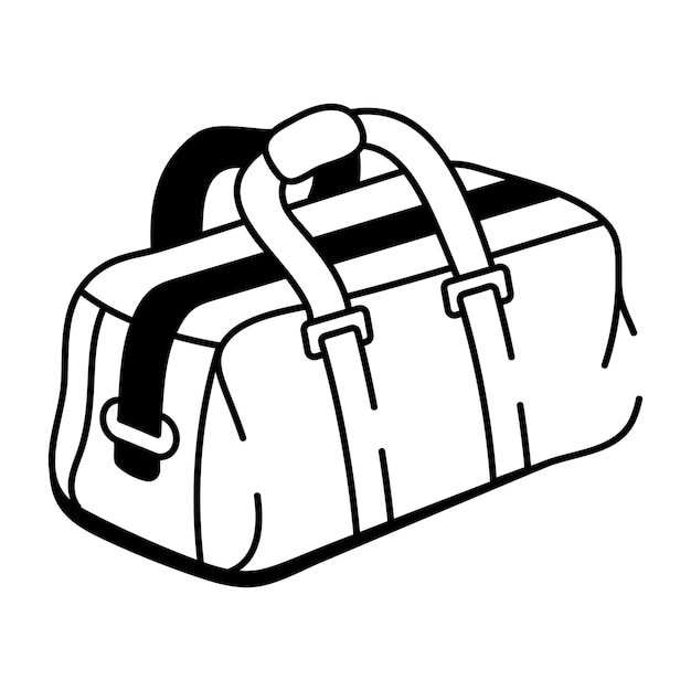 Ikona torby sportowej w stylu Doodle