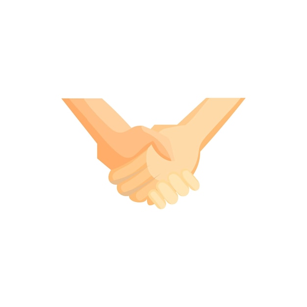 Plik wektorowy ikona uścisk dłoni w stylu kreskówka na białym tle symbol przyjaźni