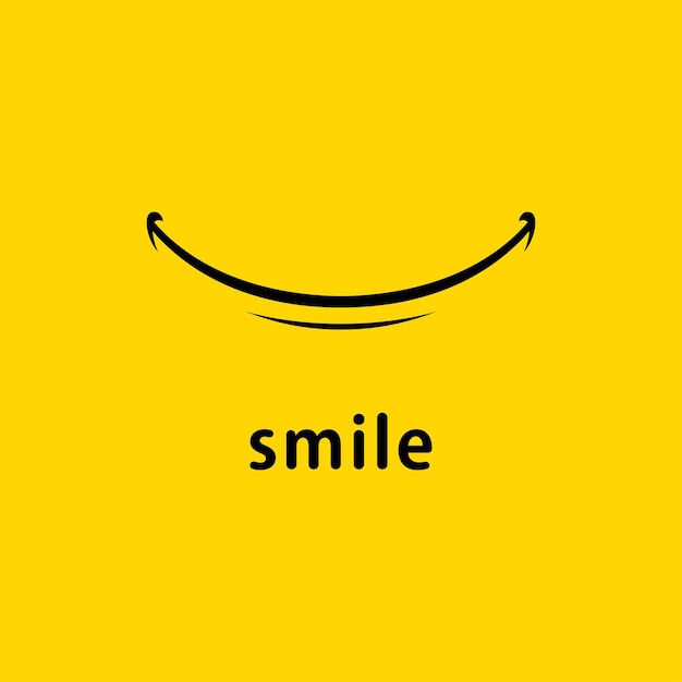 Ikona Uśmiechu Projekt Szablonu Wektorowego Na żółtym Tle