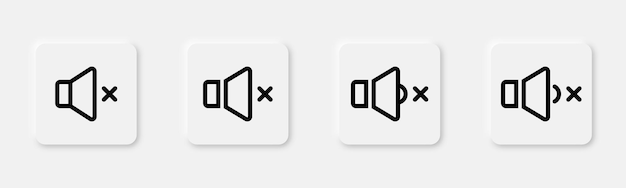 Plik wektorowy ikona ustawienia głośności ikona wyciszenia w linii oznaka głośnika w czerni symbol wyciszenia znak dźwięku w linii