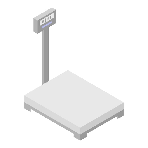 Ikona wagi cyfrowej Izometryczna ikona wektora wagi cyfrowej do projektowania stron internetowych izolowana na białym tle