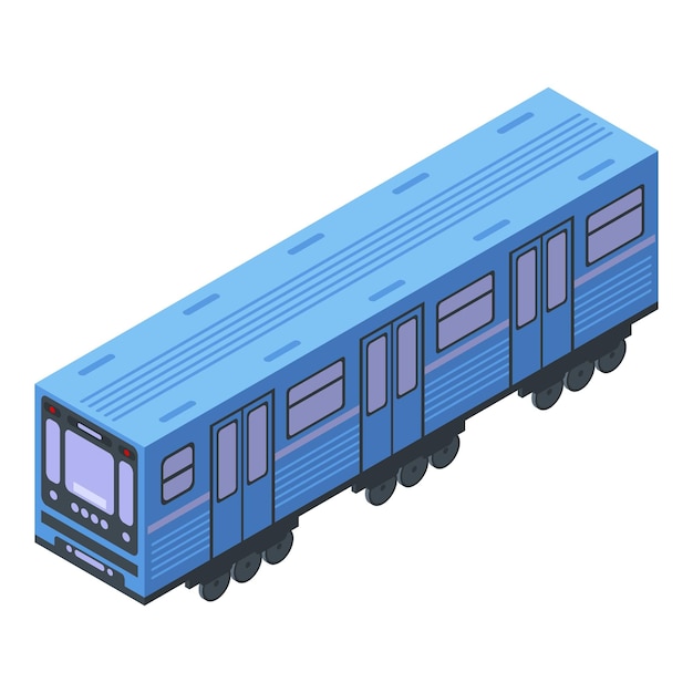 Ikona wagonu metra Izometryczna ikona wektora wagonu metra do projektowania stron internetowych izolowana na białym tle