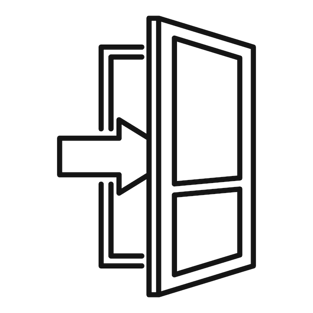 Plik wektorowy ikona wejścia do salonu zarys ikony wektora wejścia do salonu do projektowania stron internetowych izolowana na białym tle