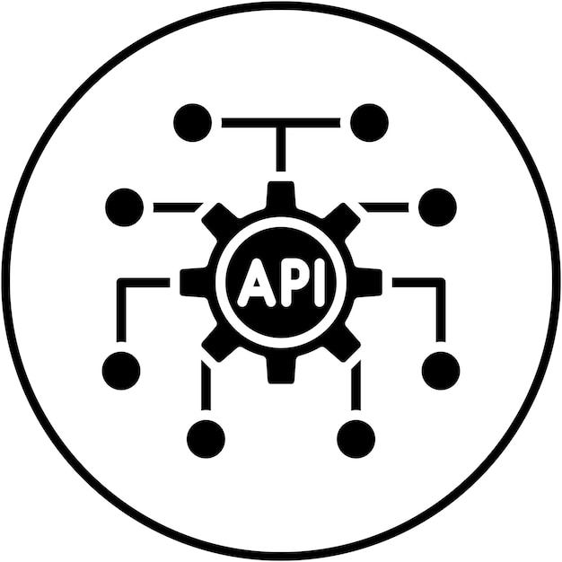 Ikona wektora API może być używana do zestawu ikon programowania komputerowego