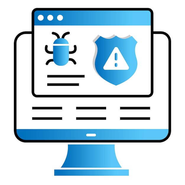 Ikona wektora ataku cybernetycznego reprezentująca zagrożenia malware i naruszenia sieci cyfrowych
