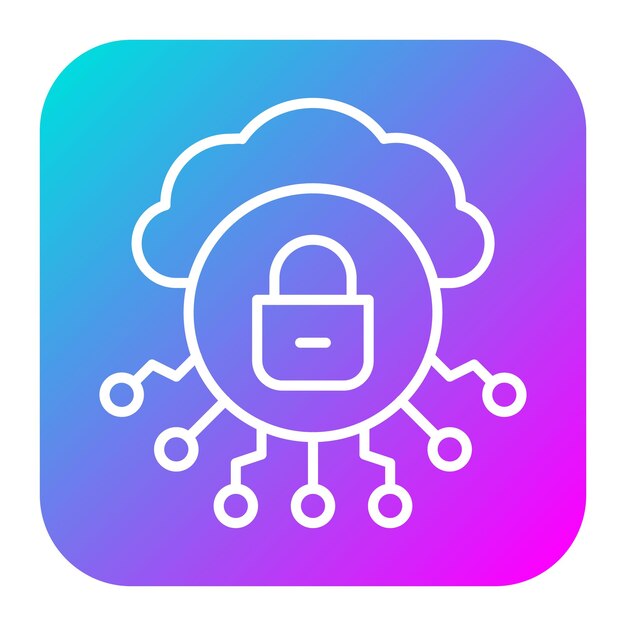 Ikona wektora bezpieczeństwa chmury może być używana do zestawu ikon hostingu internetowego