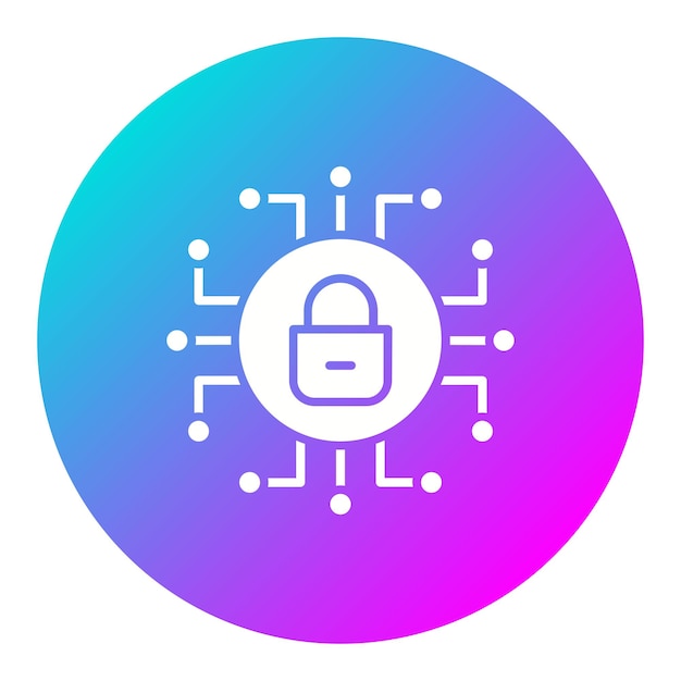 Ikona wektora bezpieczeństwa cybernetycznego może być używana do zestawu ikon hostingu internetowego