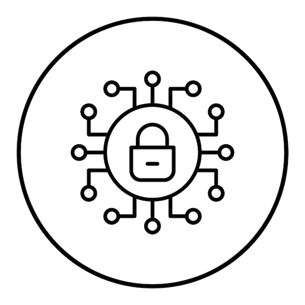Ikona wektora bezpieczeństwa cybernetycznego może być używana do zestawu ikon hostingu internetowego