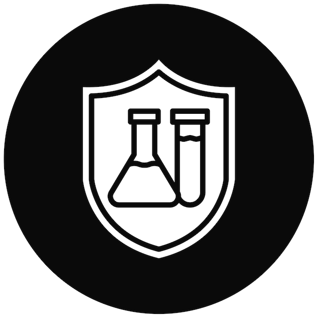 Ikona wektora bezpieczeństwa laboratoryjnego może być używana do zestawu ikon laboratoryjnych