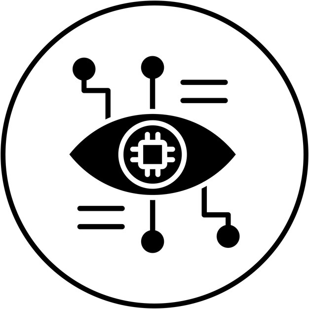 Ikona wektora Bionic Eye może być używana do zestawu ikon Wirtualnej Rzeczywistości