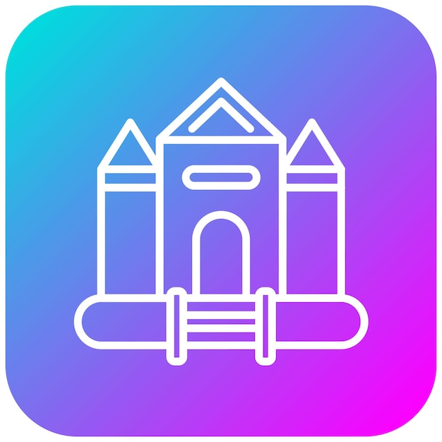 Ikona wektora Bouncy Castle może być używana do zestawu ikon przedszkola