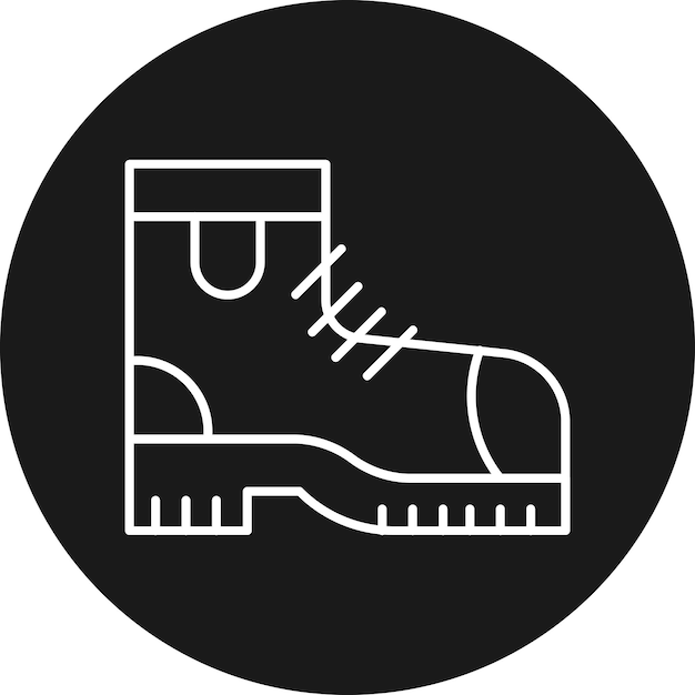 Ikona wektora butów wojskowych może być używana do zestawu ikon wojskowych