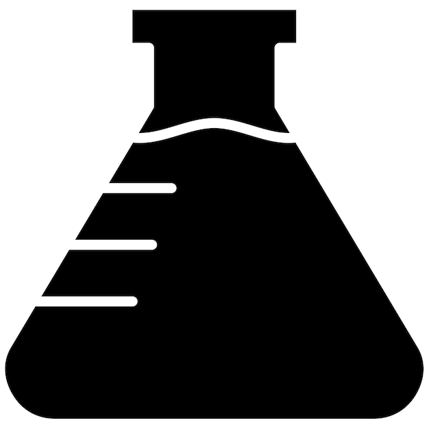 Ikona wektora Erlenmeyer może być używana do zestawu ikon Lab