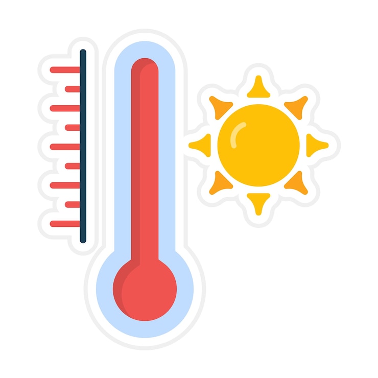 Wektor ikona wektora gorącej temperatury może być używana do ustawienia ikony pogody