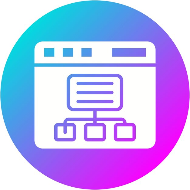 Ikona wektora hierarchii stron internetowych może być używana do zestawu ikon programowania komputerowego